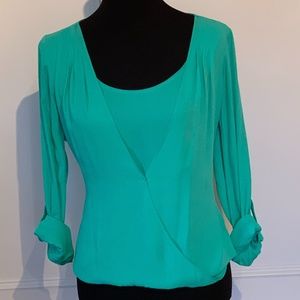 WHBM Kelly Green Blouse